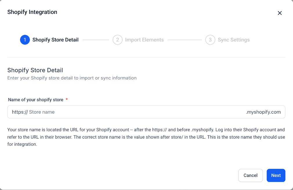 Shopify store detail