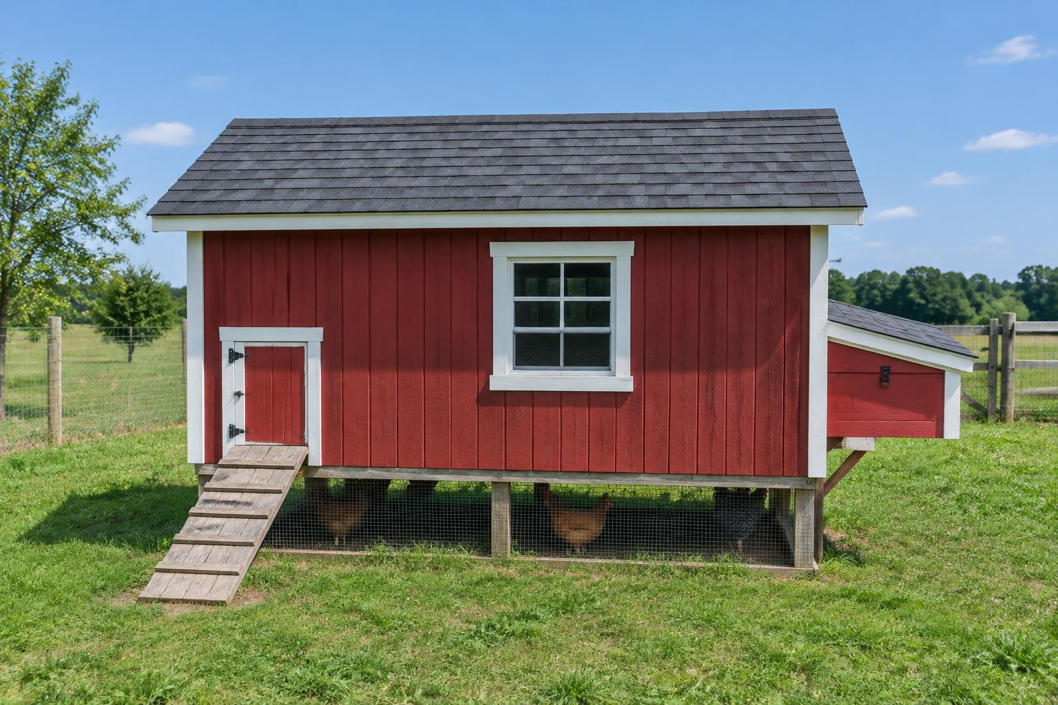 Chicken coop, bare roof