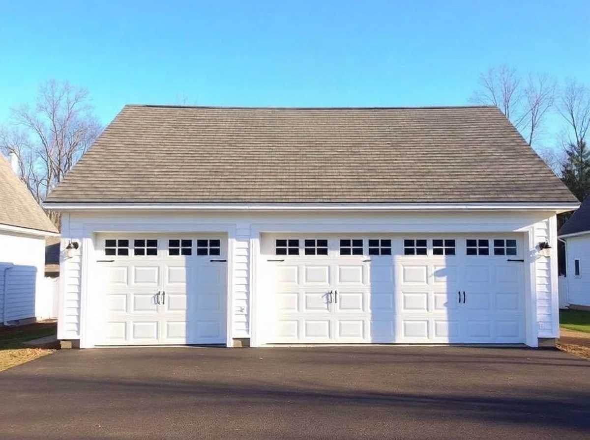 Detached garage with a bare roof, no cupola