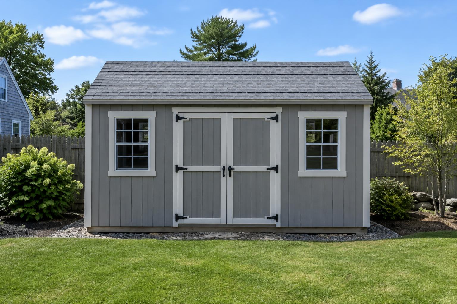 Garden shed, bare roof